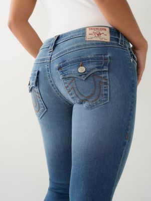 True Religion Stella Low Rise Skinny Jean in Red