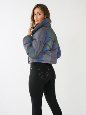 REFLECTIVE CROP PUFFER JACKET