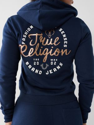 True Religion Crystal Zip Hoodie Pink, Women