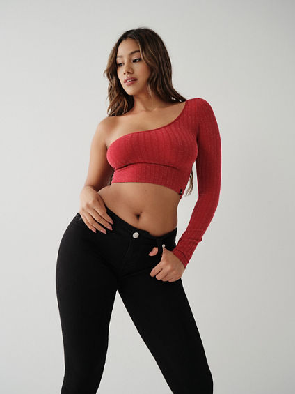 SEAMLESS ONE SHOULDER TOP