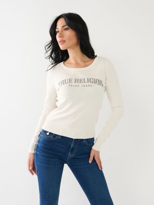 True religion best sale white sweater