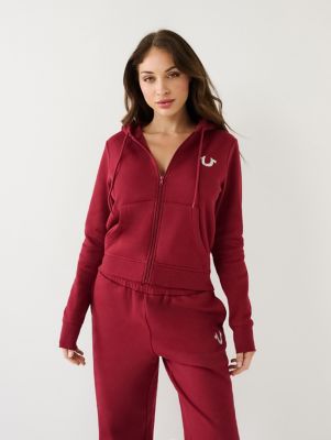 Burgundy true religion sweat hot sale suit