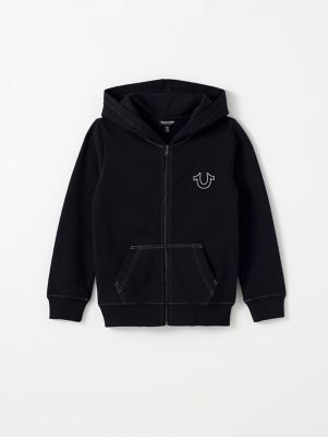 True Religion Men's True Zip Hoodie - Black - Hoodies