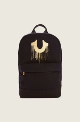 black and gold true religion backpack