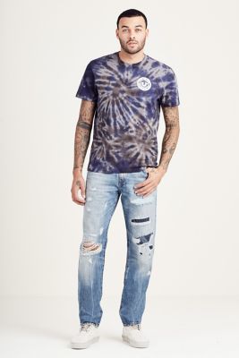 blue tie dye true religion shirt