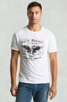 mens white true religion t shirt