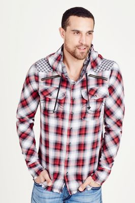 true religion plaid western shirt
