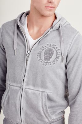 gray true religion hoodie