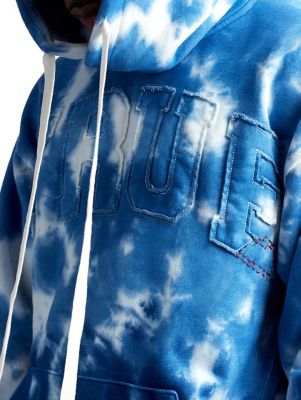 MENS APPLIQUE TIE DYE PULLOVER HOODIE