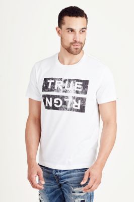 DISTRESSED GRAPHIC TRUE RLGN MENS TEE 
