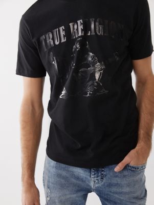 True Religion Short Sleeve Buddha Tee Men's T Shirt Black : XL