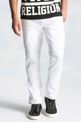 white regular fit jeans