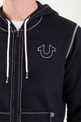 true religion hoodie black and white