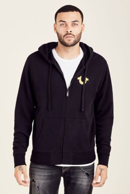true religion hoodie black and gold