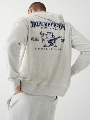 grey true religion hoodie