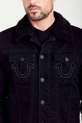 all black true religion jean jacket
