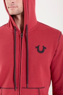 red true religion hoodie mens