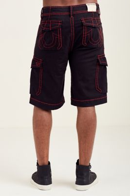 mens black true religion shorts