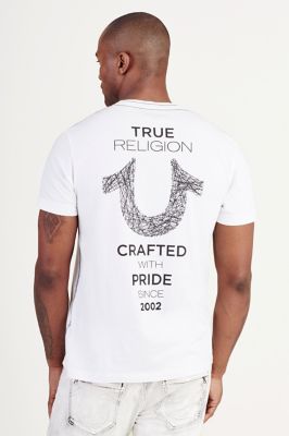 mens white true religion t shirt