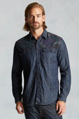 camo denim shirt mens