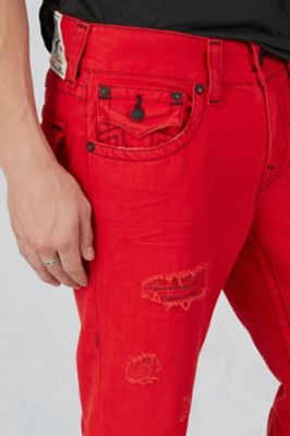 HAND PICKED STRAIGHT MENS RED JEANS True Religion