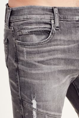 mens biker jeans grey