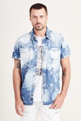 true religion denim shirt mens