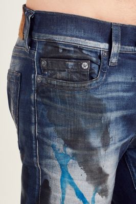 mens jeans with paint splatter