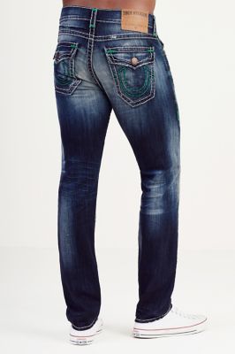 true religion jeans green stitching
