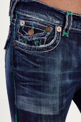 true religion jeans green stitching