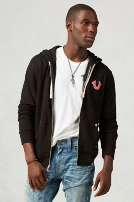 true religion double puff hoodie