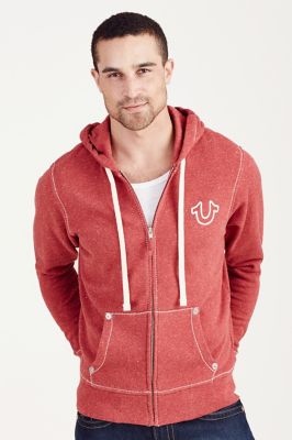 red true religion hoodie mens