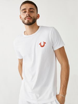 all white true religion shirt