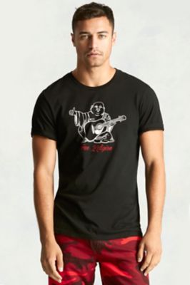 true religion black and red t shirt