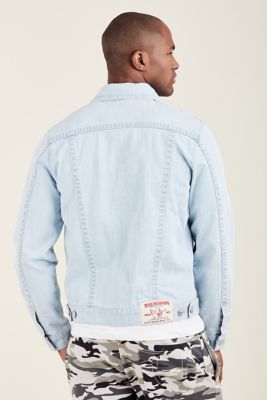 white jean jacket mens true religion