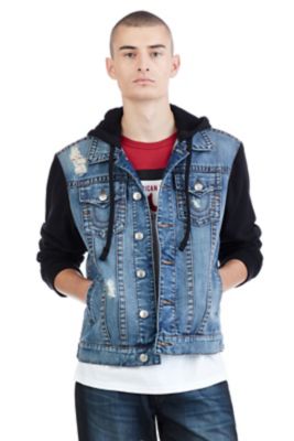 true religion hooded denim jacket