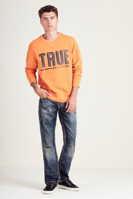 orange true religion jeans