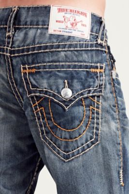 true religion jeans with orange stitching