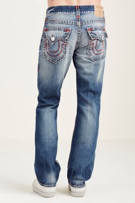 true religion jeans black with white stitching