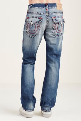 mens jeans with red stitching