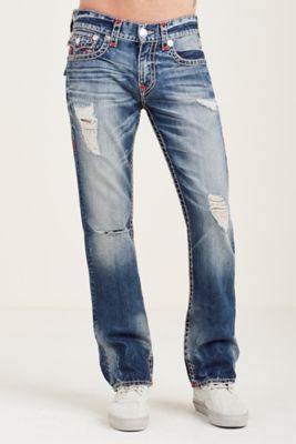 true religion ripped jean shorts mens