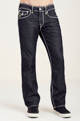 STRAIGHT FLAP YELLOW MEGA T STITCH MENS JEAN - True Religion