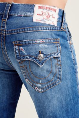 true religion jeans with orange stitching