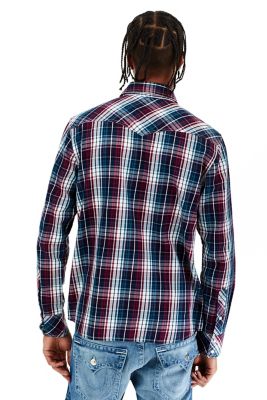 true religion plaid western shirt