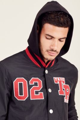 red and black true religion jacket