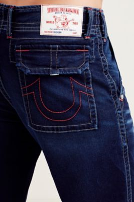 black true religion jeans red stitching