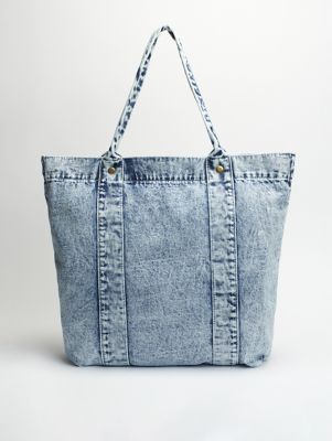 Denim Tote Bag Y2K Oversized Shoulder Bag Trendy Denim 