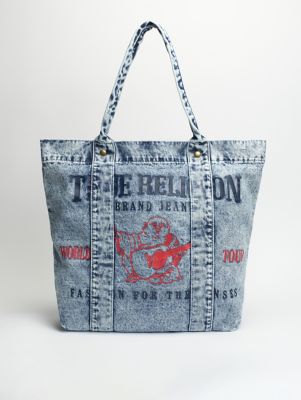 Large Travel Denim Bag Weekender Bag of Recycled Jeans Jean 