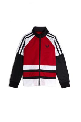 true religion black and red jacket