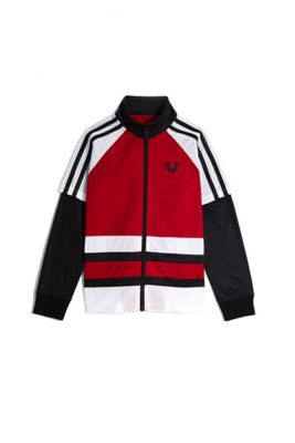 red and black true religion jacket